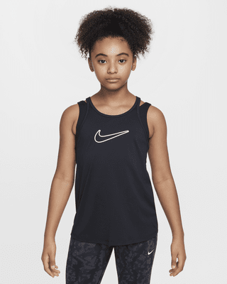 ナイキ Nike オンe クラシック Dri-FIT Tank Top レディース シャツ トップス White/Black Nike One Training Dri-Fit classic tank top in white | ASOS